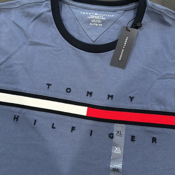 💙Tommy Hilfiger Men's Logo Print Crew Neck Short Sleeve T-Shirt - Picture 4 of 5